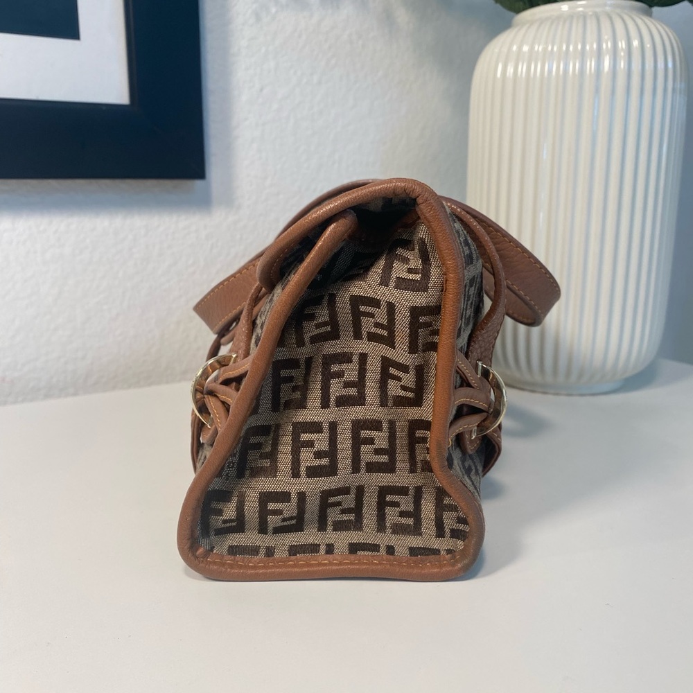 FENDI Zucchino Canvas Shoulder Bag Mini Tote - Picture 8 of 15